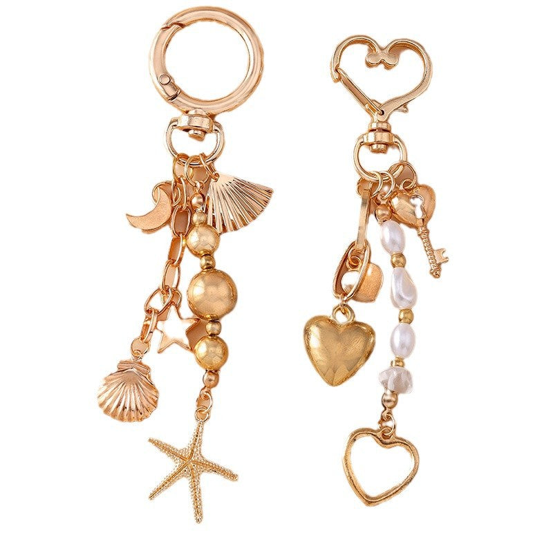 Wholesale New Creative Moon Star Starfish Keychain